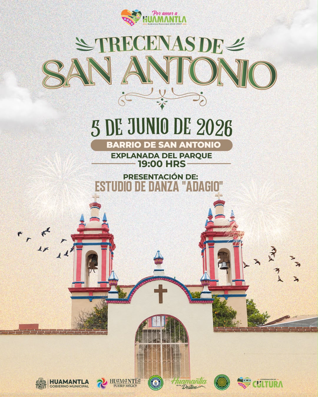 Gobierno de Huamantla invita a la presentación del estudio de danza ‘Adagio’ en las Trecenas de San Antonio 2026